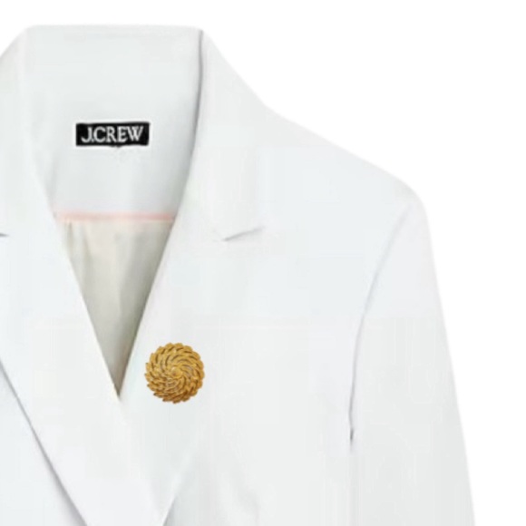 SARAH COVENTRY • Gold Vintage Flower Scarf Pin Blazer Brooch Ornament Accessory - Picture 3 of 8